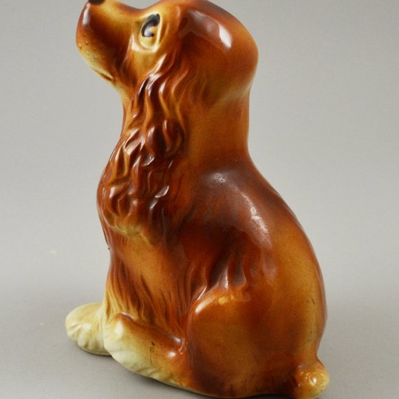 Brown Ceramic Porcelain Cocker Spaniel Sitting Vintage Figurine - Picture 4 of 7